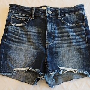 BKE Blue Distressed Jean Shorts